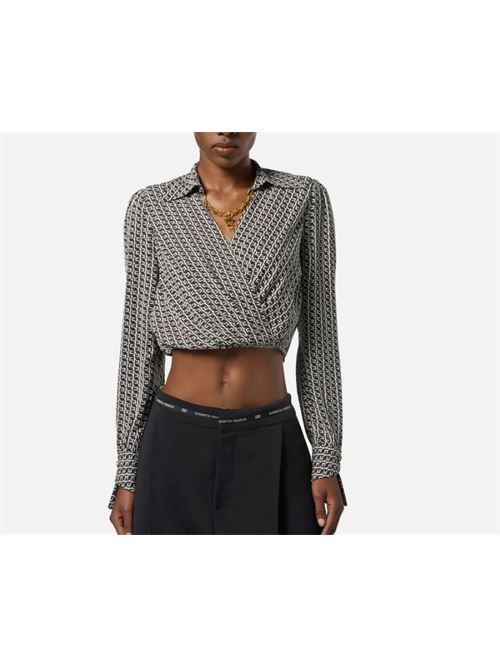 GEOMETRIC PRINT SHIRT ELISABETTA FRANCHI | CAS0256E2EF3 Nero/Milk